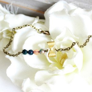Bracelet noeud Jade bleu