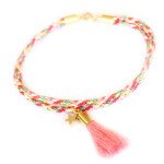 Bracelet fantaisie- Brésilien- Pompon rose