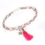 bracelet pompon rose