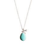 collier turquoise libellule