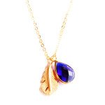 collier plume plaqué or