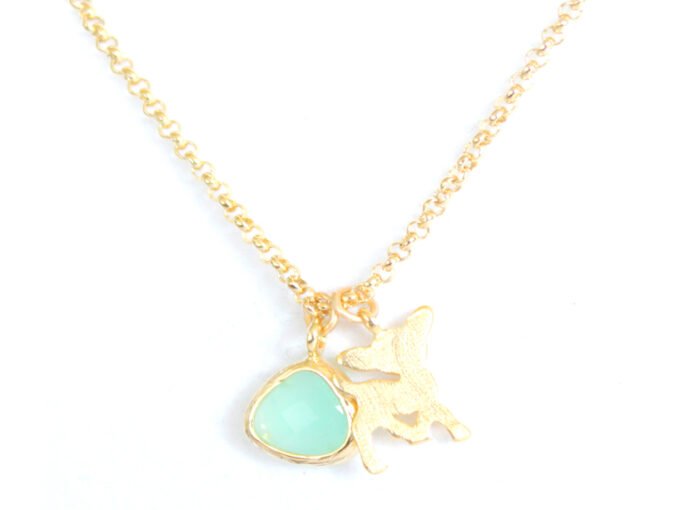 Collier Bambi - Aigue marine. Tendance été 2014