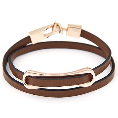 bracelet simili cuir marron
