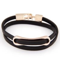 bracelet simili cuir noir