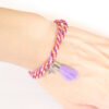bracelet argent pompon violet
