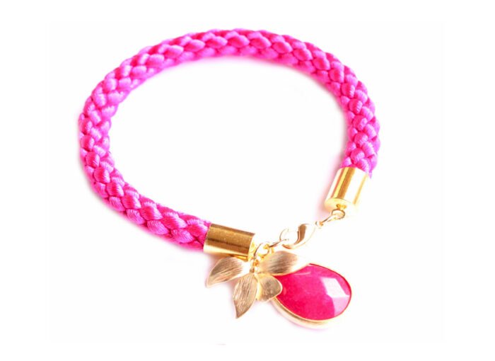 bracelet cordon rose