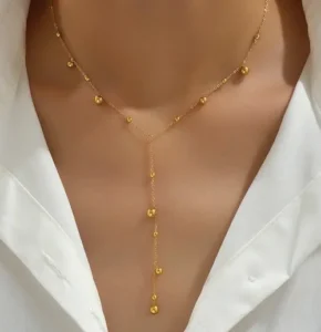 collier minimaliste dore