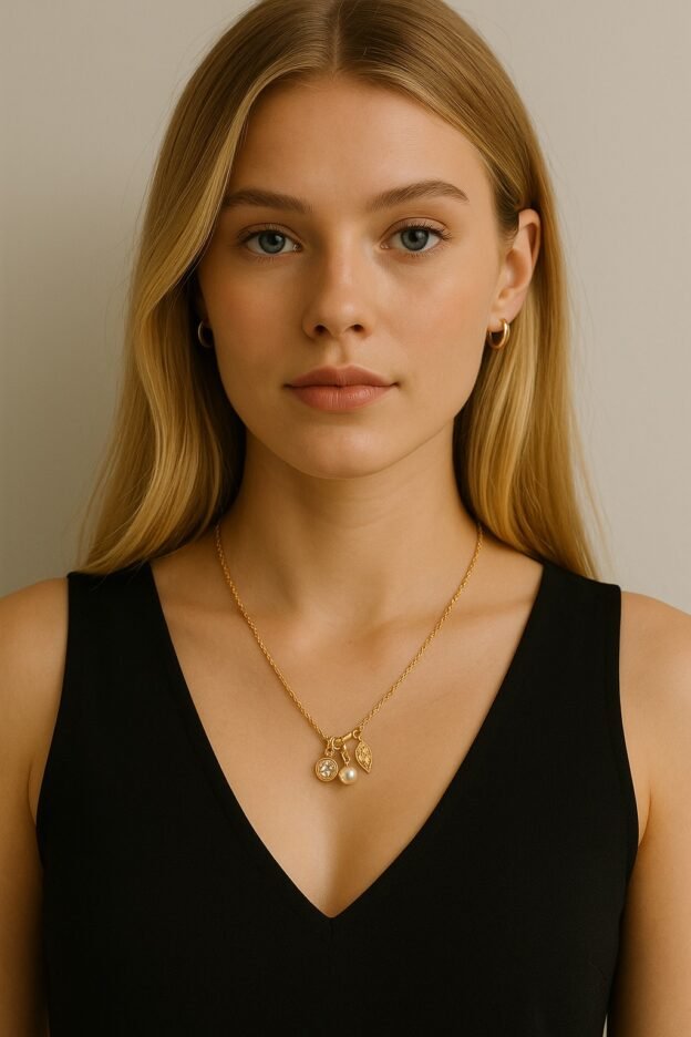 femme avec collier fantaisie femme