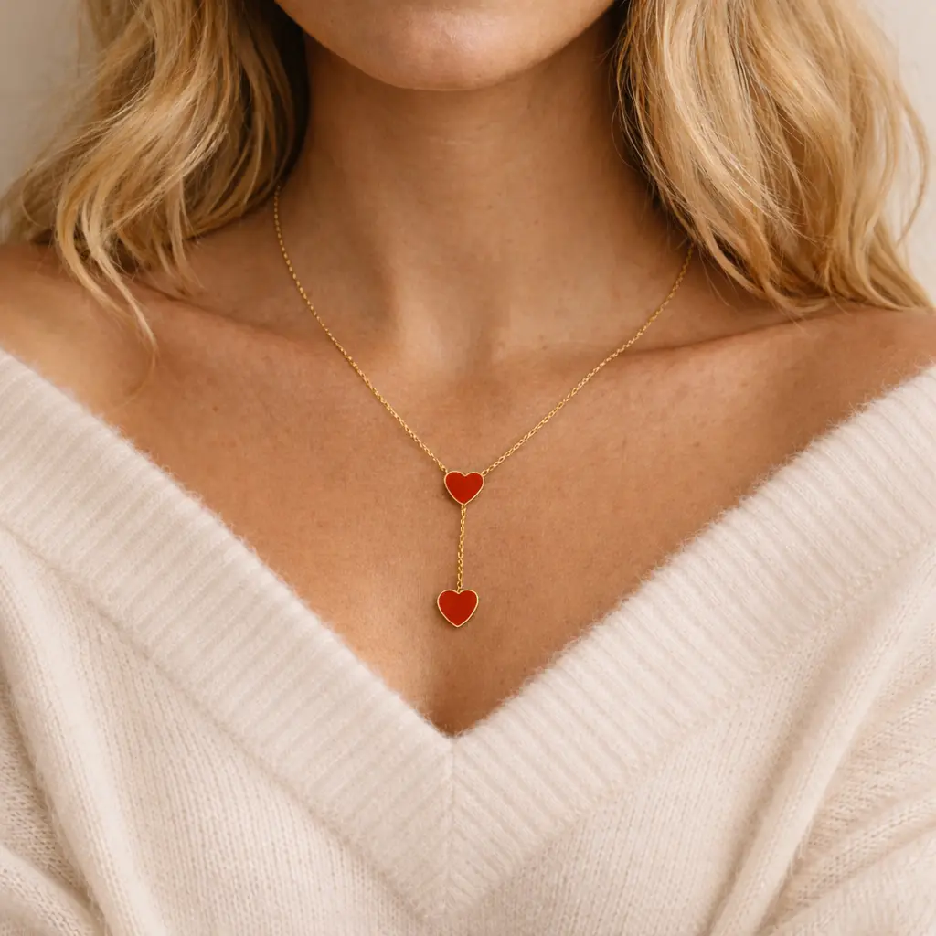 collier coeur rouge 